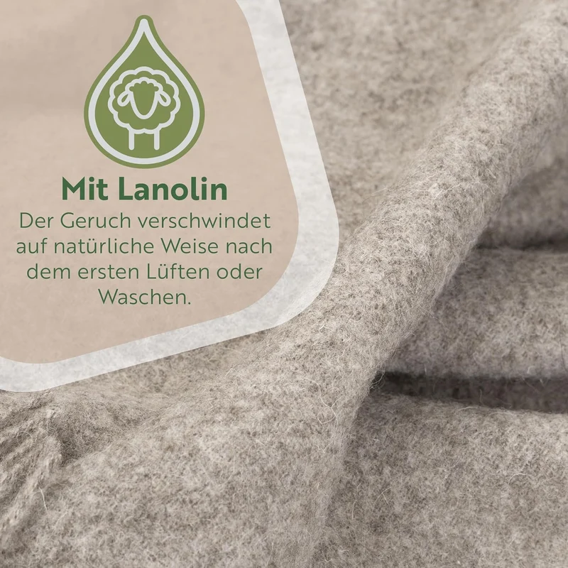 Nostra Zelandia 100% Reine Wolldecke – Warme, atmungsaktive und leichte Wolldecke für Sofa, Bett und