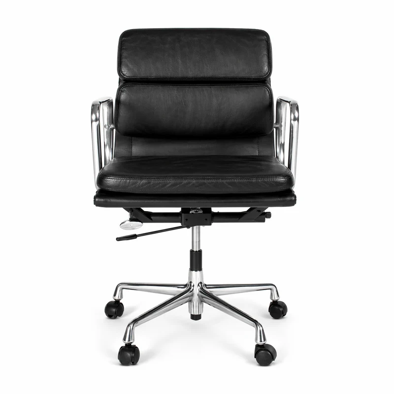 Vitra EA 217 Leder schwarz Alu