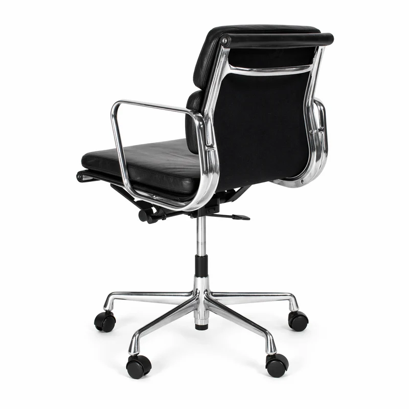 Vitra EA 217 Leder schwarz Alu