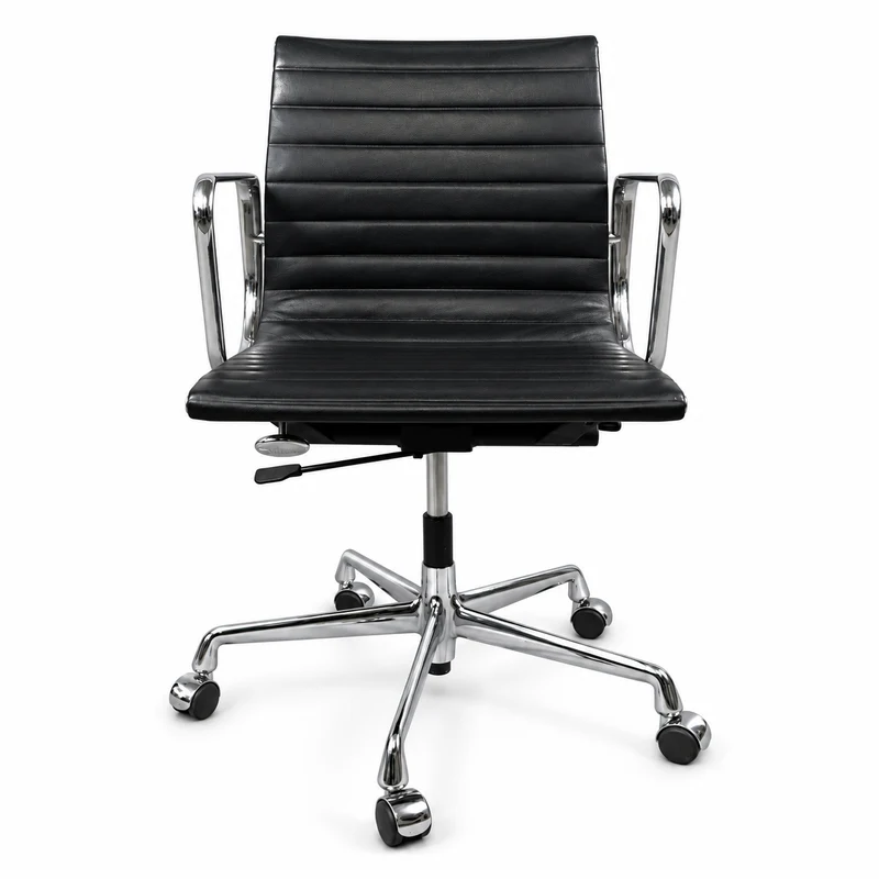 Vitra EA 117 Leder schwarz Chrom