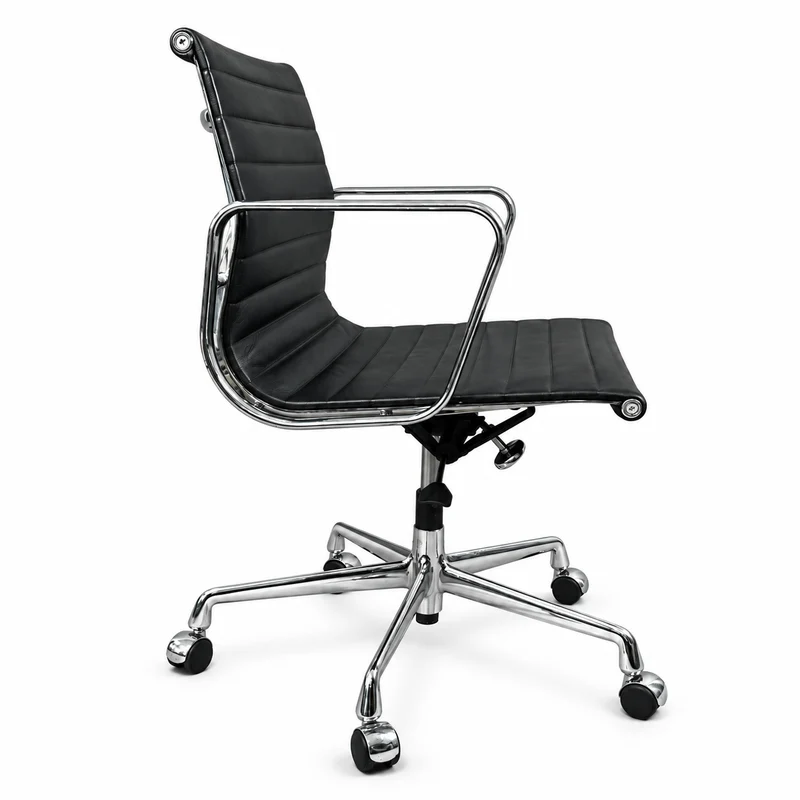 Vitra EA 117 Leder schwarz Chrom