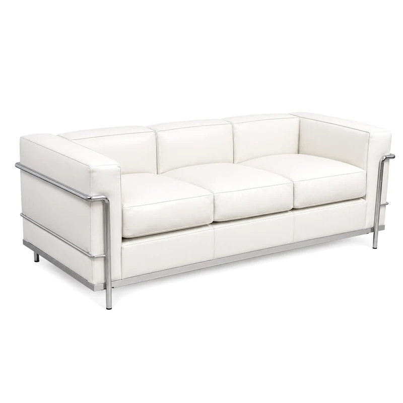 Cassina LC2 3-Sitzer Leder weiß