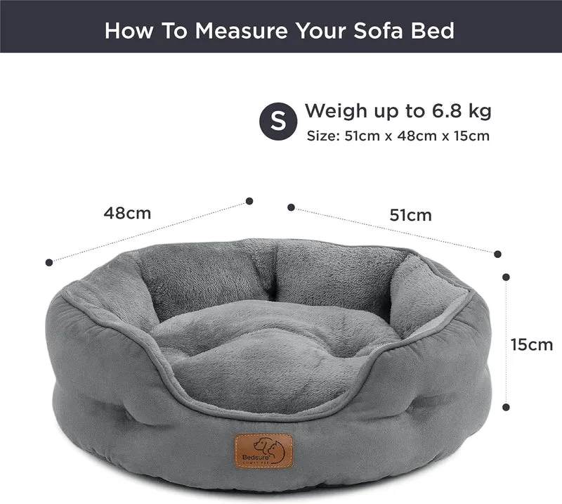 Bedsure Katzenbett waschbar Katzen Bettchen - 51x48x15cm Katzen Bett grau mit zweiseitig Innenkissen