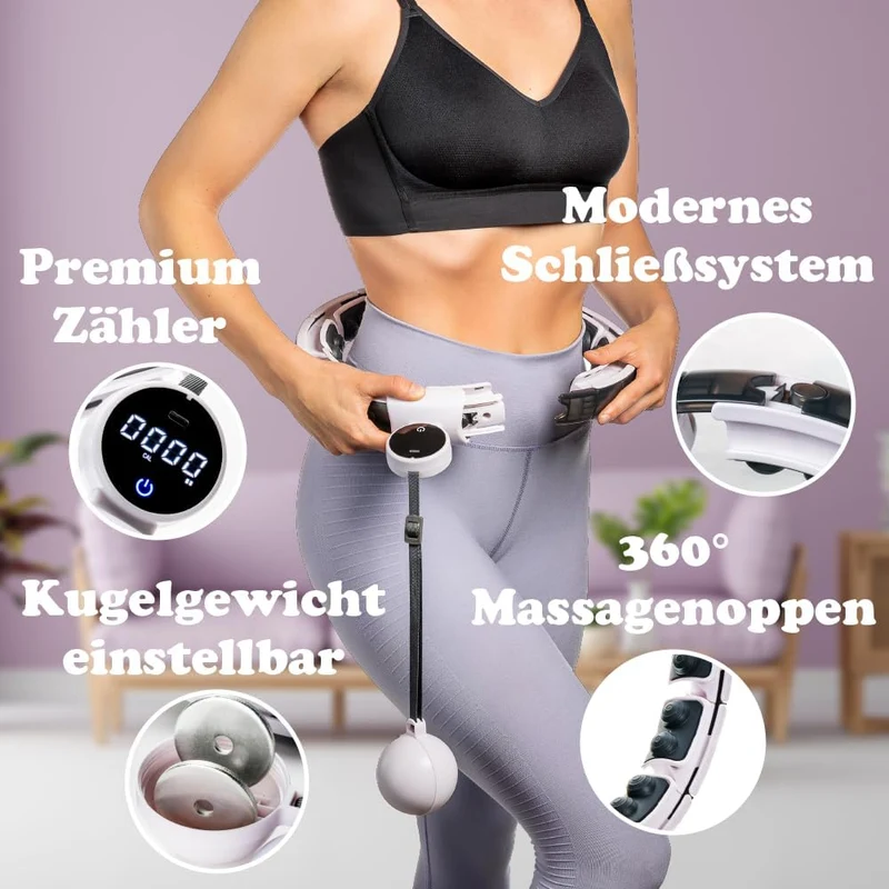 Bellage - Smart Hula Hoop - Smart Hula Hoop Reifen mit Gewicht Ball - Hula Hoop Reifen für Erwachsen