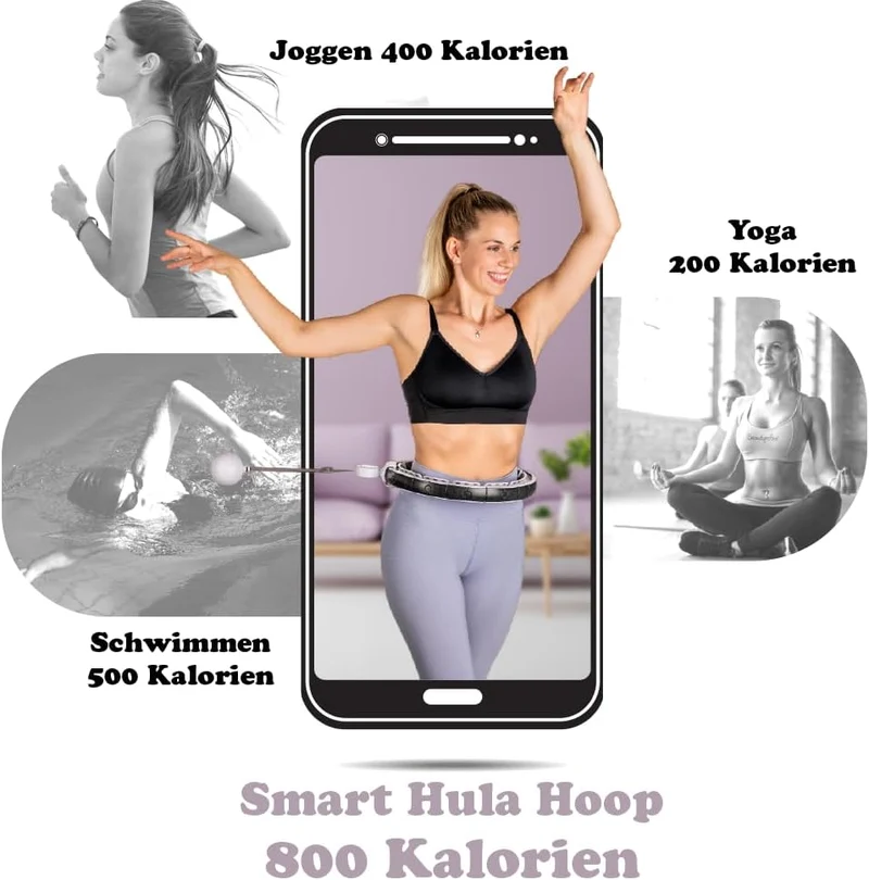 Bellage - Smart Hula Hoop - Smart Hula Hoop Reifen mit Gewicht Ball - Hula Hoop Reifen für Erwachsen