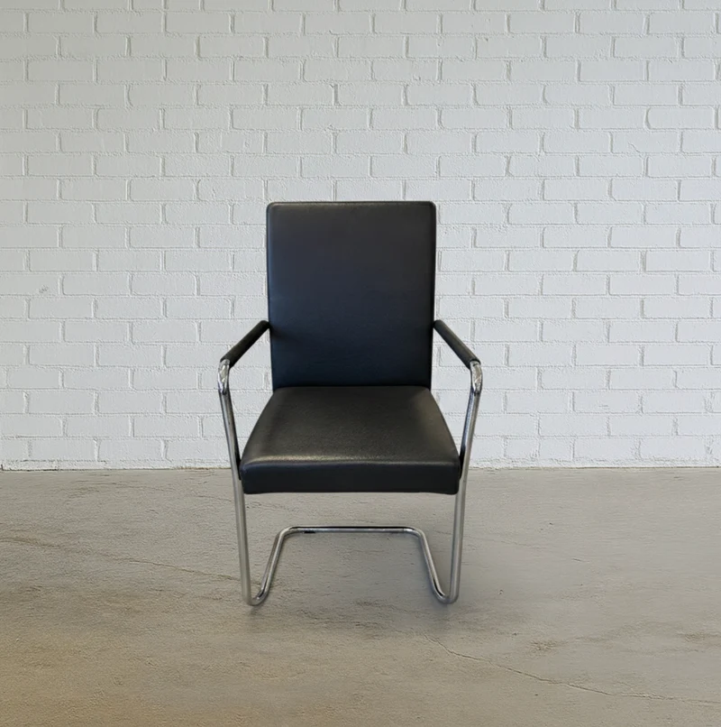 Walter Knoll Freischwinger Leder schwarz