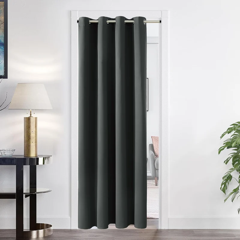 Deconovo Blickdichte Gardinen mit Ösen Verdunklung Thermovorhang Dunkelgrau H260 x B254 cm (1er Pack