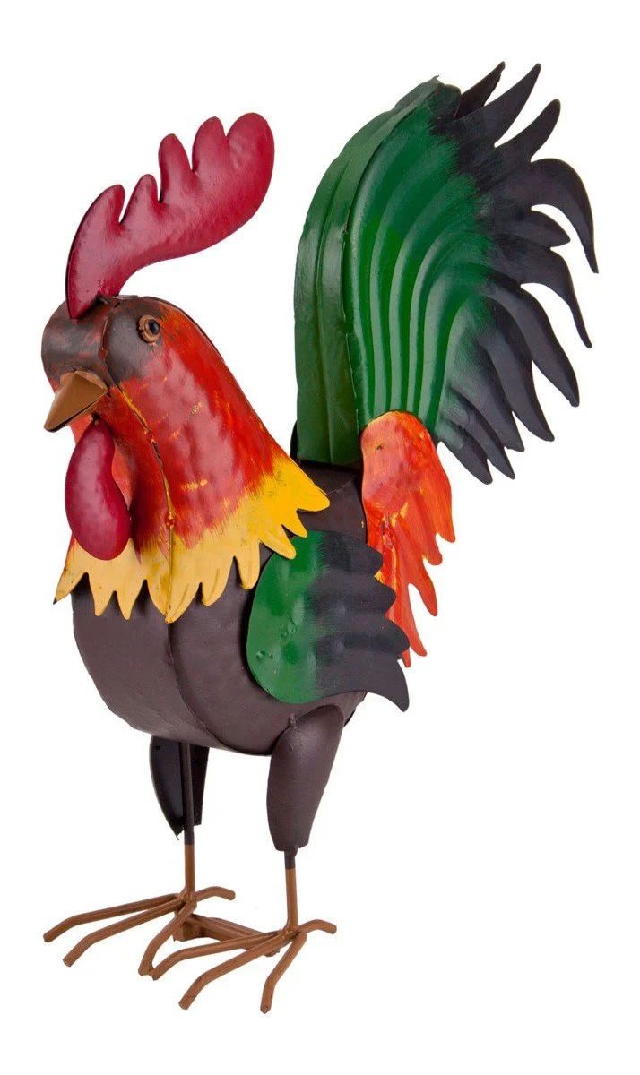 der Hahn FRIDOLIN im Kupfer Look, Dachrinnen Deko f. Zaun, Geländer, Dachrinne