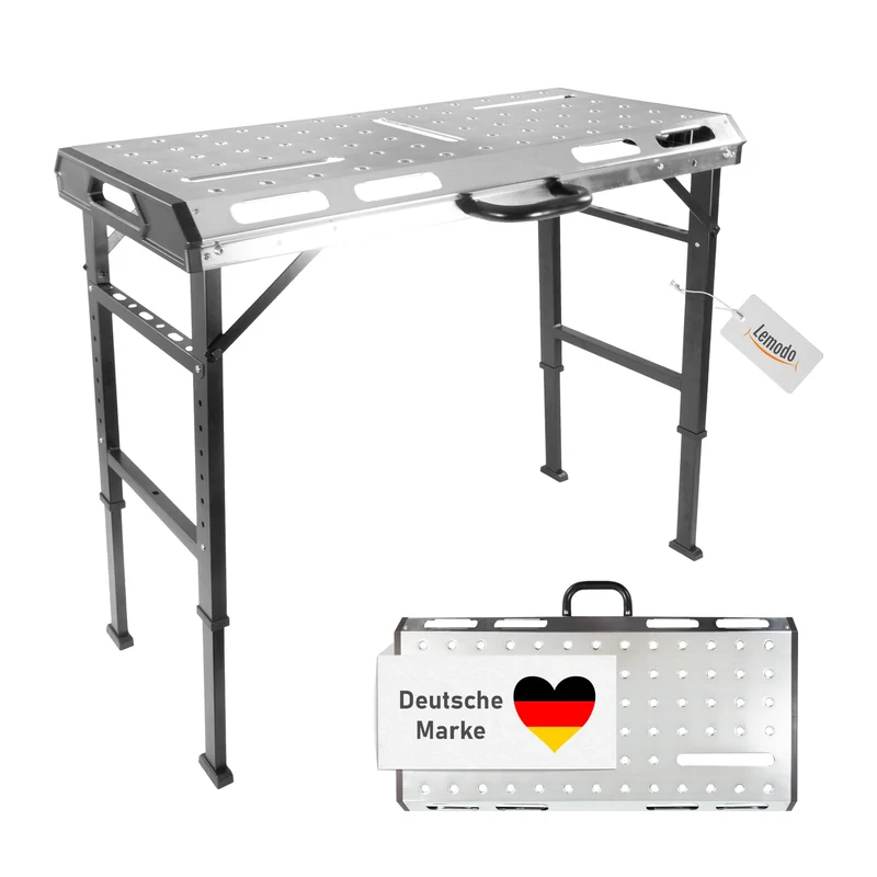Lemodo Schweisstisch klappbar, 450 kg Tragkraft, 7-Fach höhenverstellbar rechteckig, rechteckig