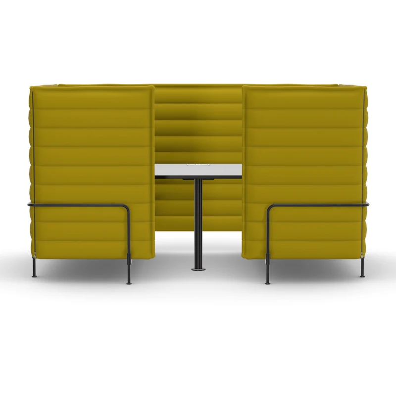 Vitra Alcove Cabin Highback mit Arbeitsplatte gelb