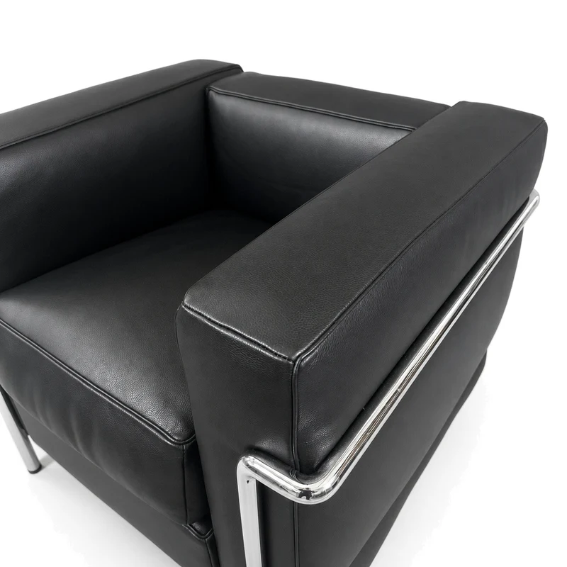 Cassina LC2 Sessel Leder extra schwarz