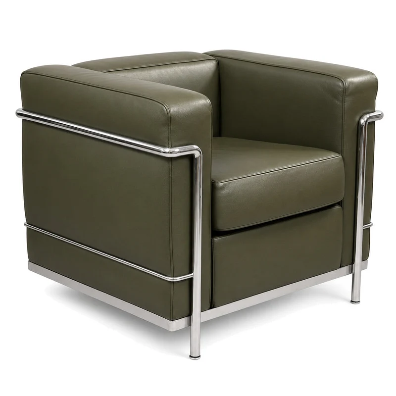Cassina LC2 Sessel Leder olivgrün