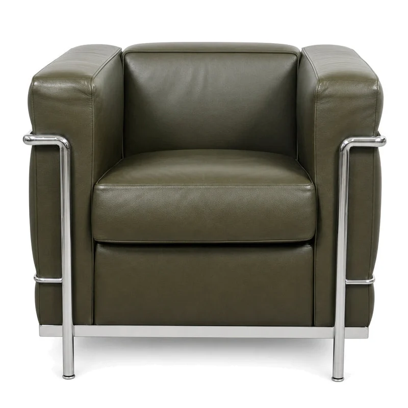 Cassina LC2 Sessel Leder olivgrün