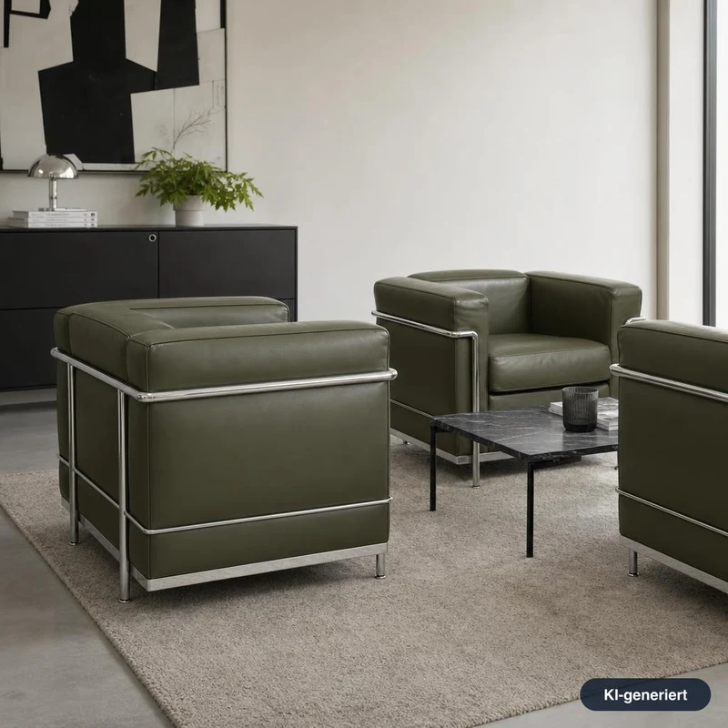 Cassina LC2 Sessel Leder olivgrün