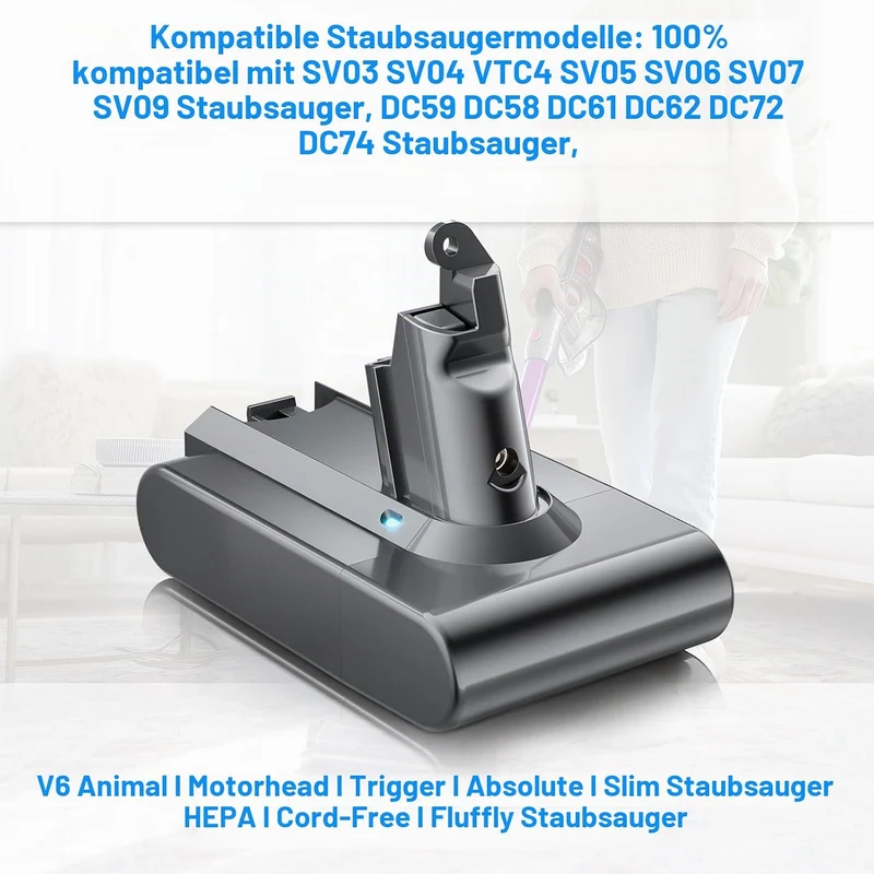 V6 Akku für Dyson, Powtree Ersatzakku für Dyson V6 DC62 SV03 DC58 DC59 DC61 DC72 DC74 SV04 SV05 SV06