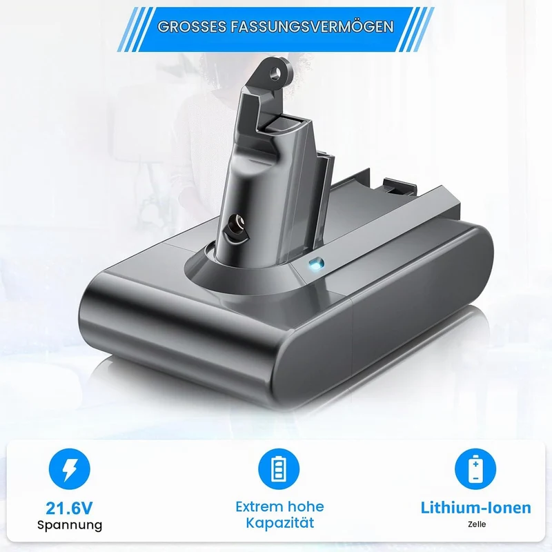 V6 Akku für Dyson, Powtree Ersatzakku für Dyson V6 DC62 SV03 DC58 DC59 DC61 DC72 DC74 SV04 SV05 SV06