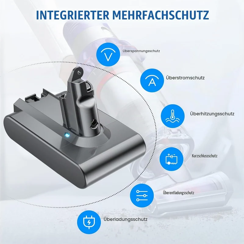 V6 Akku für Dyson, Powtree Ersatzakku für Dyson V6 DC62 SV03 DC58 DC59 DC61 DC72 DC74 SV04 SV05 SV06
