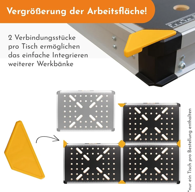 Lemodo Mobile Werkbank, klappbar, höhenverstellbar, 454 kg Tragkraft Alu/Holz, Alu/Holz