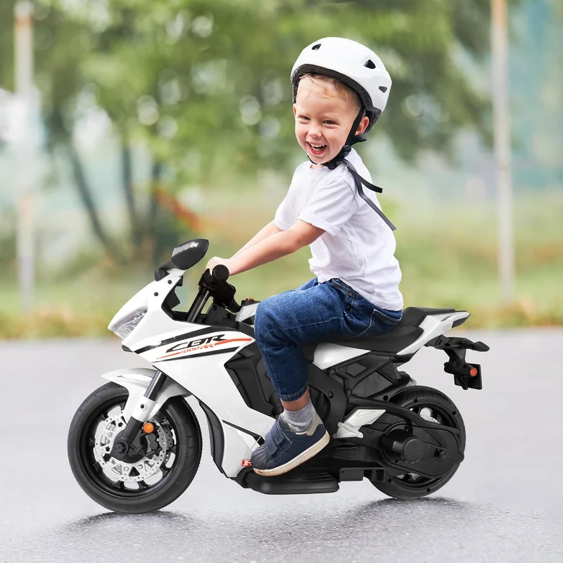 LEMODO Elektro-Motorrad mit Licht und Sound | Kindermotorrad mit abnehmbaren Stützrädern | Elektro M