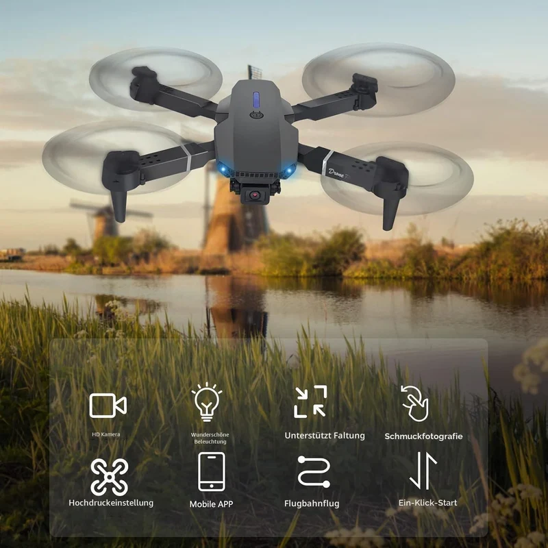 Drohne mit Kamera 4K,Mini Drone mit 2 Akkus und Handtasche für Anfänger