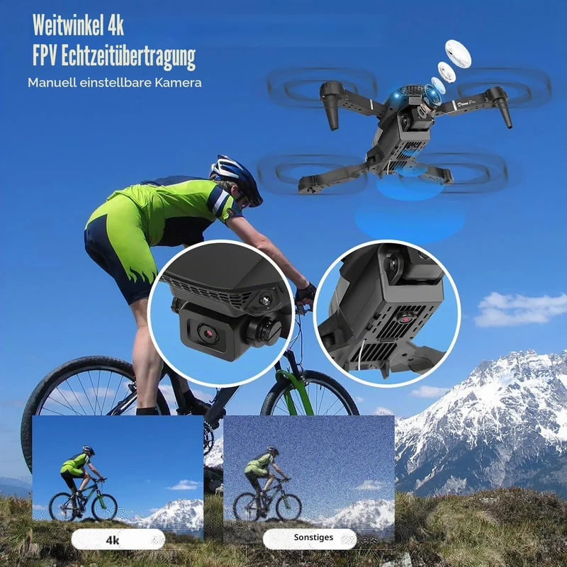Drohne mit Kamera 4K,Mini Drone mit 2 Akkus und Handtasche für Anfänger