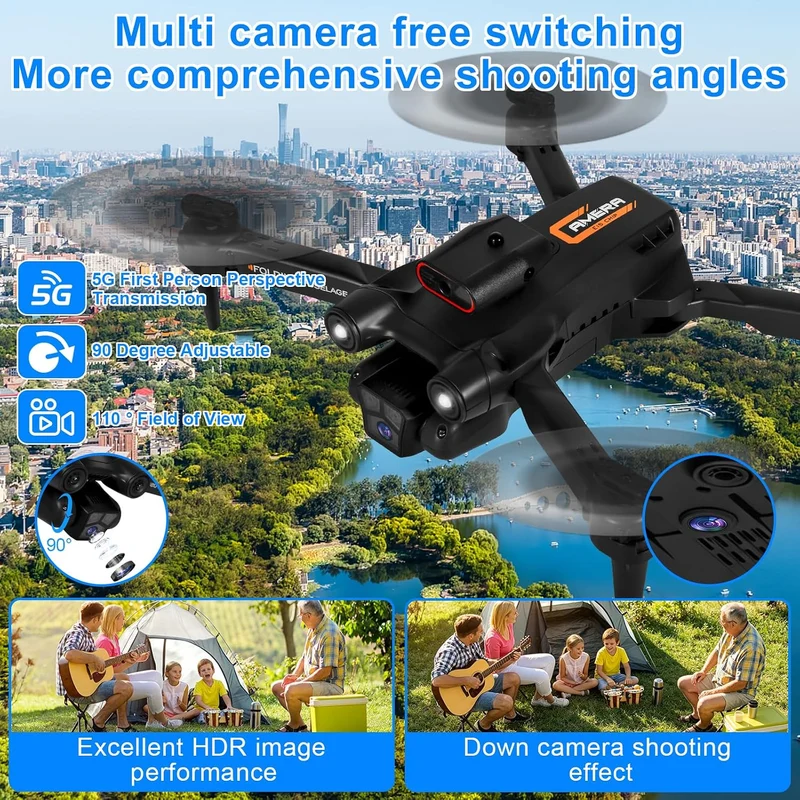 Drohne mit Kamera 4K, Faltbare Drohne, 360° Flip, Ein-Knopf Start/Landung, Headless Mode, Höhenhalte