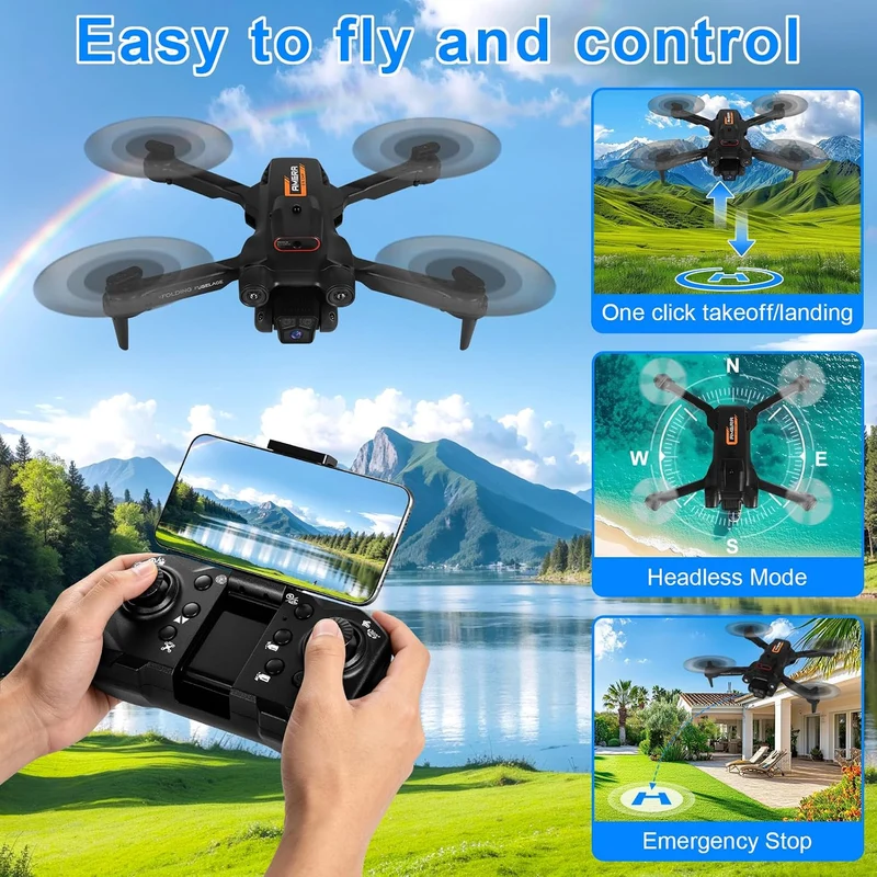 Drohne mit Kamera 4K, Faltbare Drohne, 360° Flip, Ein-Knopf Start/Landung, Headless Mode, Höhenhalte