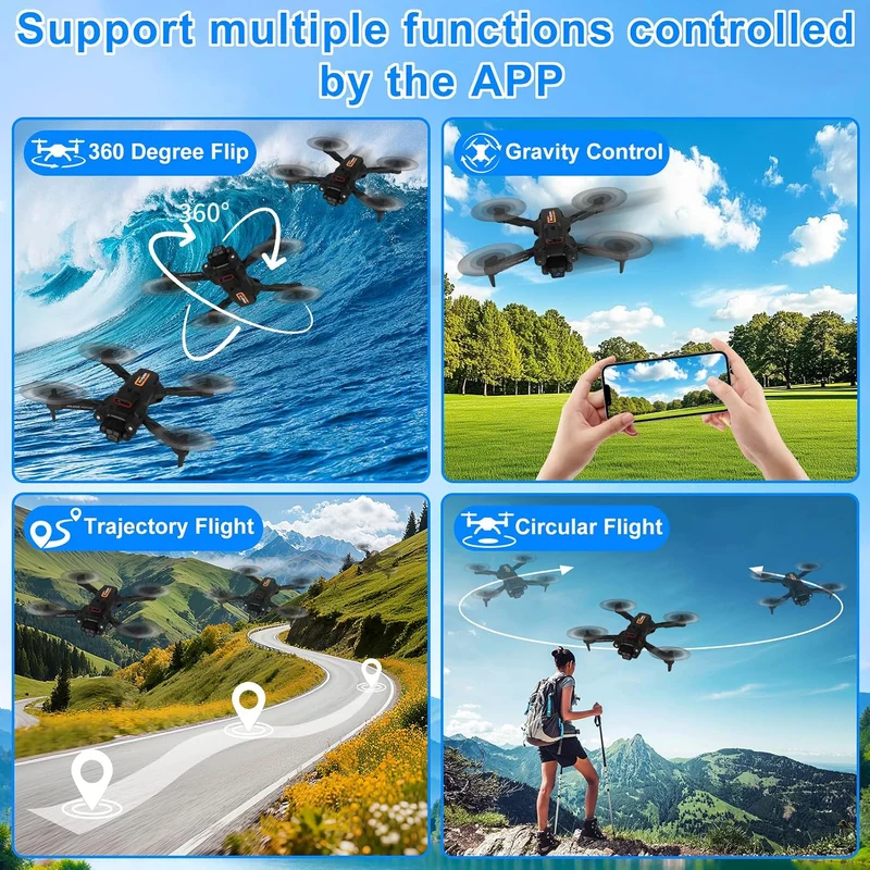 Drohne mit Kamera 4K, Faltbare Drohne, 360° Flip, Ein-Knopf Start/Landung, Headless Mode, Höhenhalte