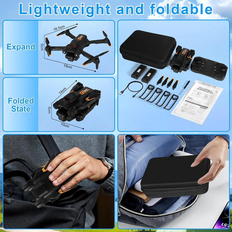 Drohne mit Kamera 4K, Faltbare Drohne, 360° Flip, Ein-Knopf Start/Landung, Headless Mode, Höhenhalte