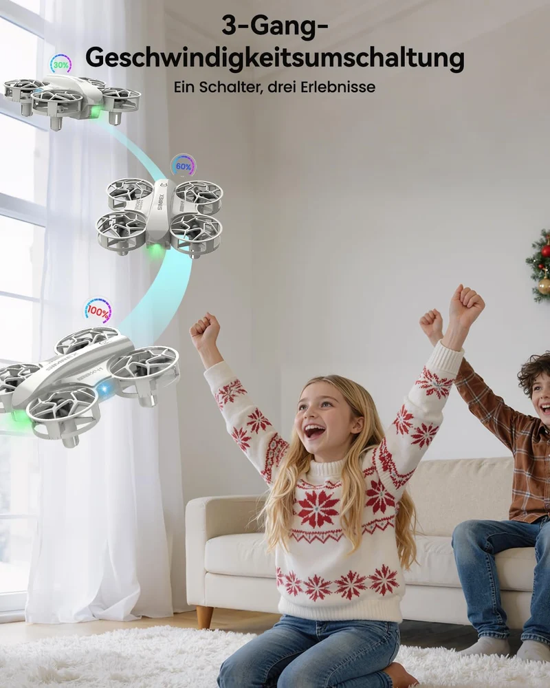 SIMREX Mini Drohne für Kinder, Anfänger, RC Flugzeug Spielzeug, mit Höhenhaltung, 3 Geschwindigkeite