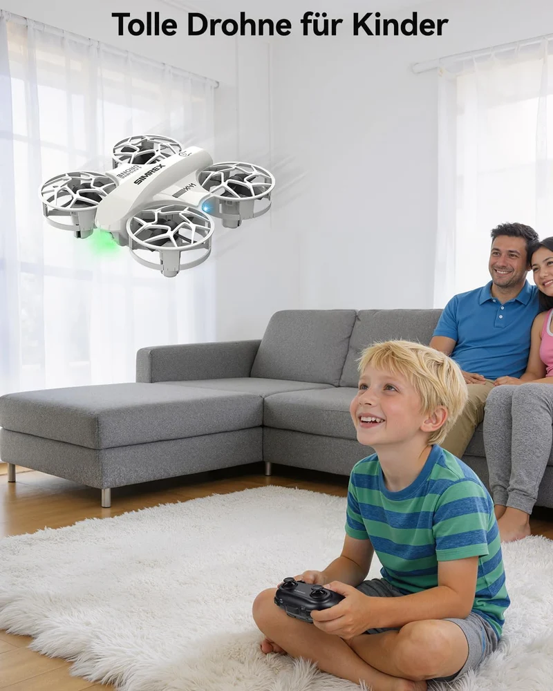 SIMREX Mini Drohne für Kinder, Anfänger, RC Flugzeug Spielzeug, mit Höhenhaltung, 3 Geschwindigkeite