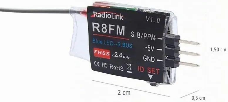 Radiolink R8FM RC Empfänger 2.4 Ghz SBUS/PPM/PWM 8 Kanäle grosse Reichweite bis zu 2000m für Flugzeu