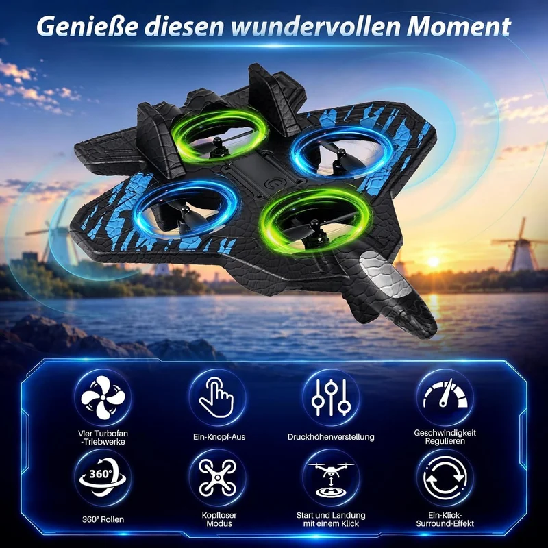 Mini Drohne für Kinder,ferngesteuerter Quadrocopter mit 2 Akkus,Lange Akkulaufzeit,Lange Akkulaufzei