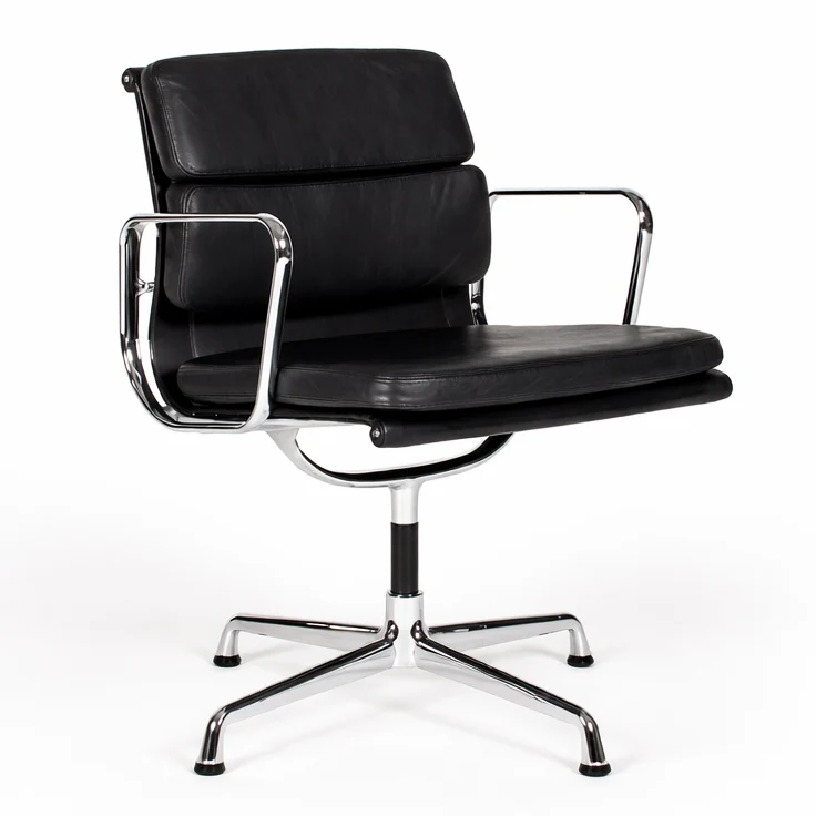 Vitra EA 207 Soft Pad Chair Leder schwarz