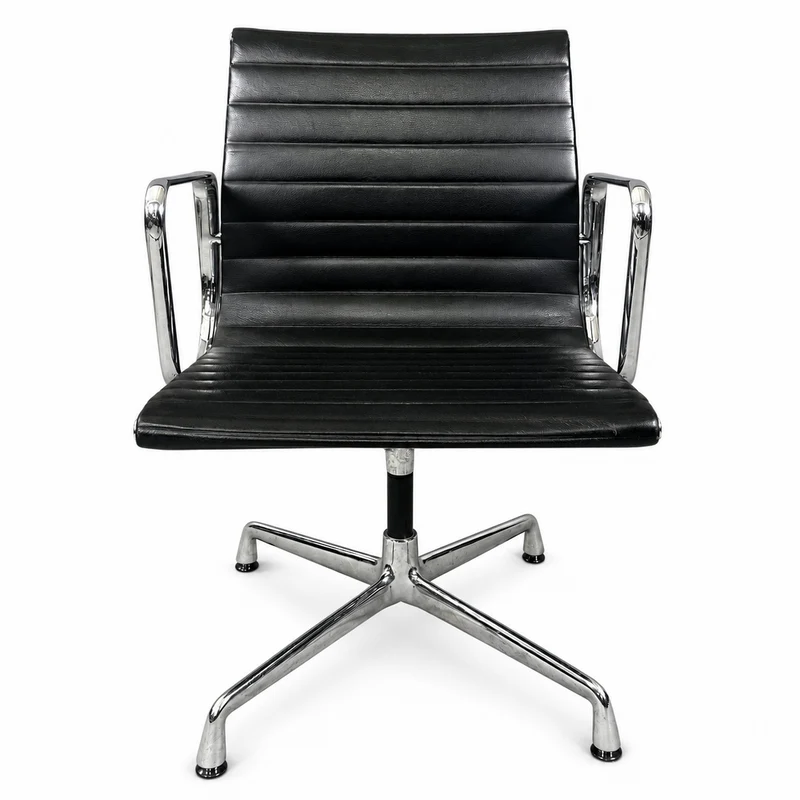 Vitra EA 108 Leder schwarz Chrom