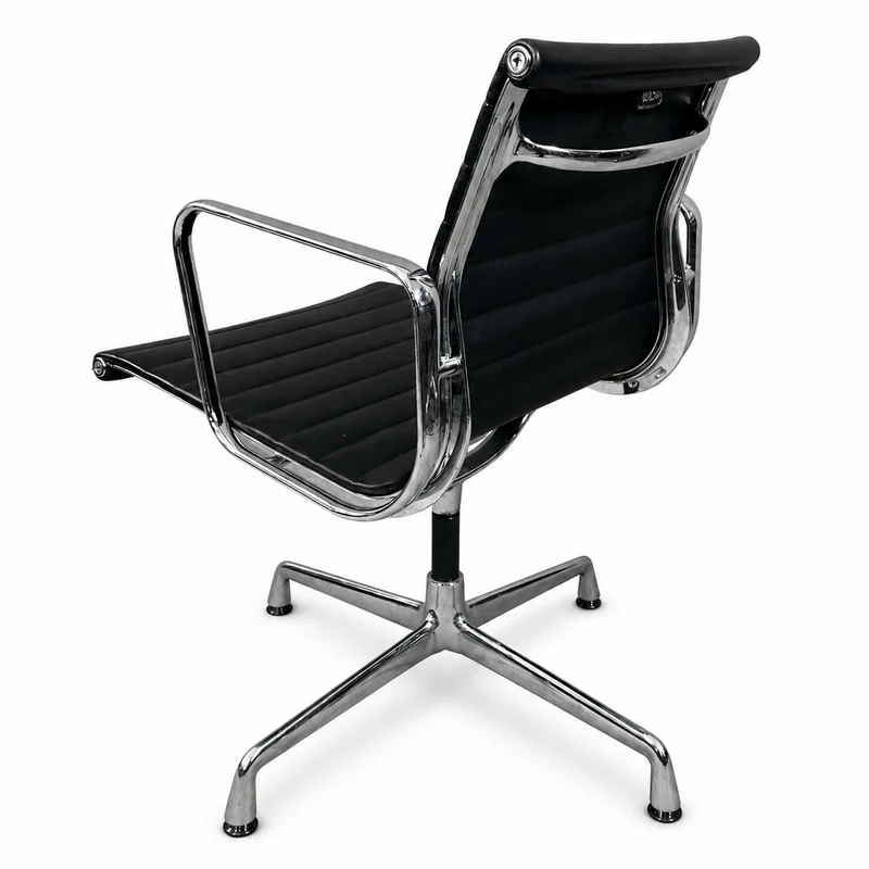 Vitra EA 108 Leder schwarz Chrom