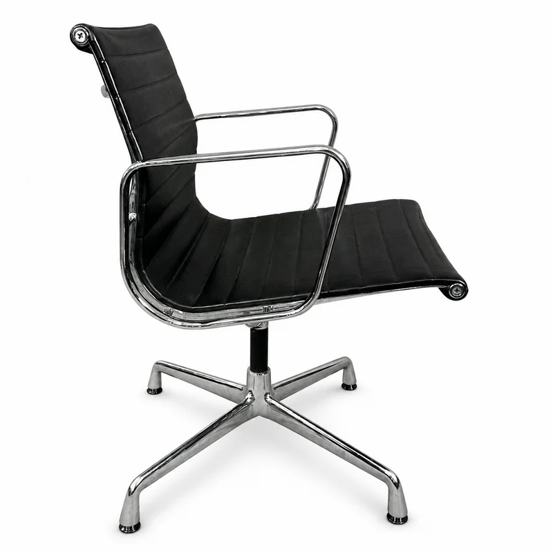 Vitra EA 108 Leder schwarz Chrom