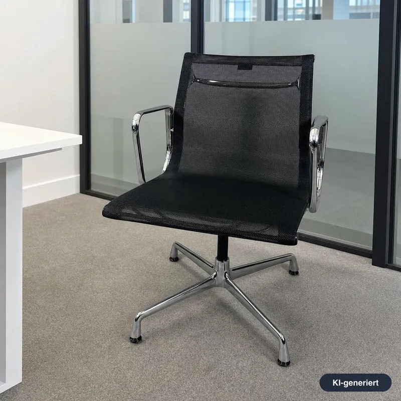 Vitra EA 108 Netz schwarz Chrom