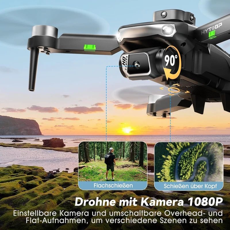 S165 Drohne mit Kamera 1080P,45 Min (3 Akkus),Bürstenloser Motor,unter 249G Schwarz Klein, Schwarz K