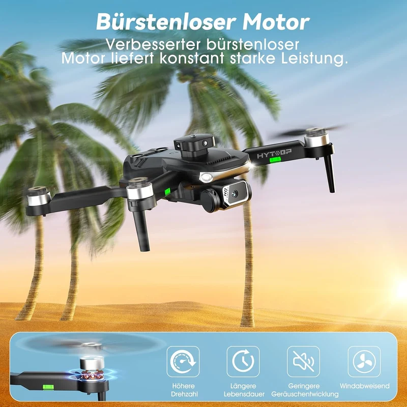 S165 Drohne mit Kamera 1080P,45 Min (3 Akkus),Bürstenloser Motor,unter 249G Schwarz Klein, Schwarz K