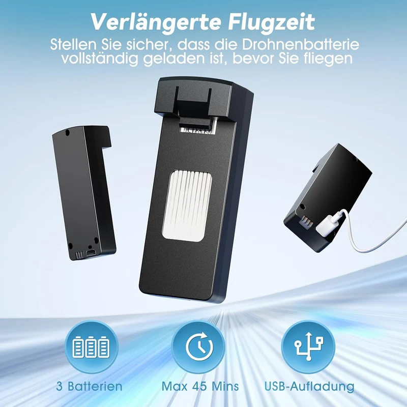 S165 Drohne mit Kamera 1080P,45 Min (3 Akkus),Bürstenloser Motor,unter 249G Schwarz Klein, Schwarz K