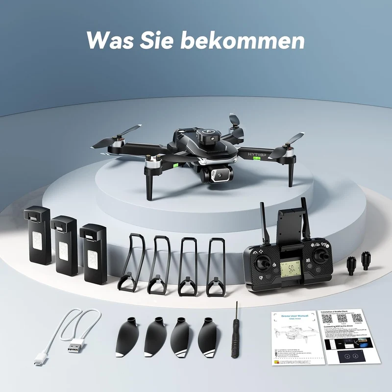 S165 Drohne mit Kamera 1080P,45 Min (3 Akkus),Bürstenloser Motor,unter 249G Schwarz Klein, Schwarz K