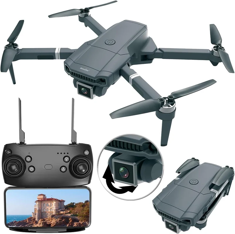 Simulus Quadrokopter: Faltbare WLAN-Drohne mit Brushless-Motor, interp. 4K-Live-View-Kamera (Mini Dr