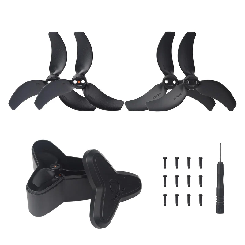 4 Stück 3032S Propeller für Avata 2 und 1 Stück Propeller-Aufbewahrungskoffer, Leicht geräuscharm st