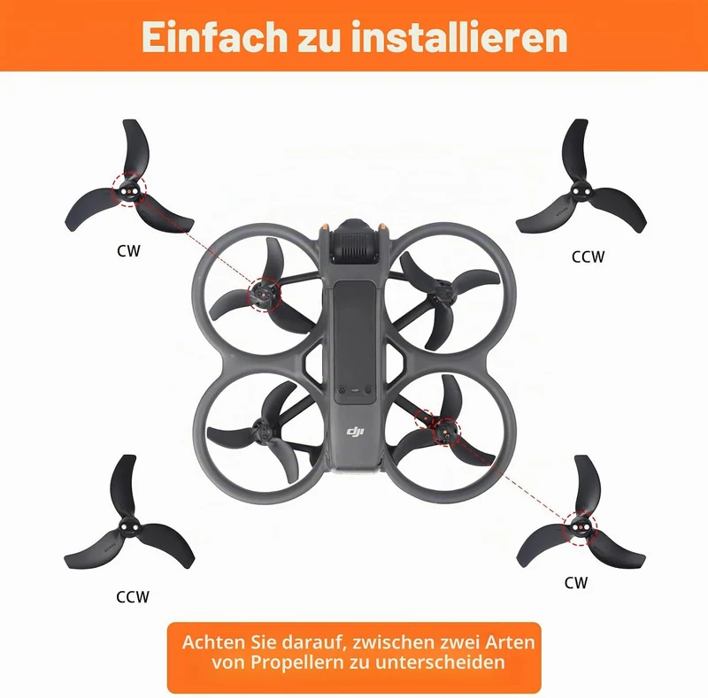 4 Stück 3032S Propeller für Avata 2 und 1 Stück Propeller-Aufbewahrungskoffer, Leicht geräuscharm st