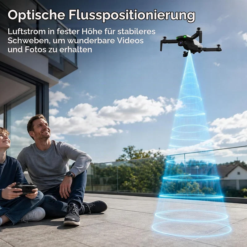 SIMREX Drohne mit Kamera 1080P für Kinder, Anfänger, Faltbarer Mini Quadrocopter mit Höhenhaltung, O