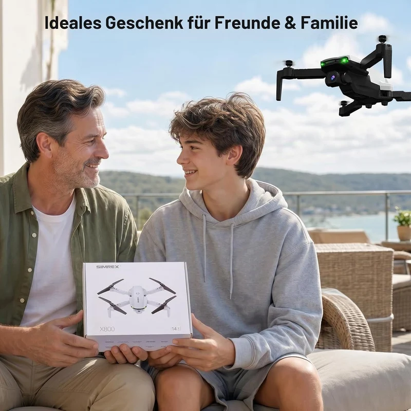 SIMREX Drohne mit Kamera 1080P für Kinder, Anfänger, Faltbarer Mini Quadrocopter mit Höhenhaltung, O