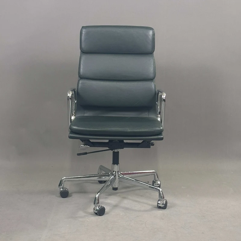 Vitra EA 219 Leder dunkelgrün Chrom
