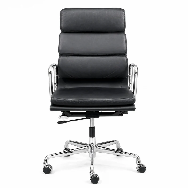 Vitra EA 219 Leder schwarz Chrom