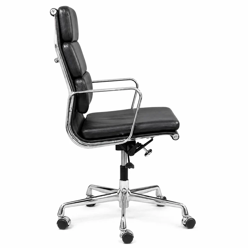 Vitra EA 219 Leder schwarz Chrom